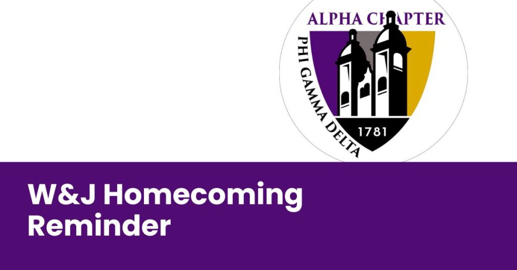 W&J Homecoming Reminder
