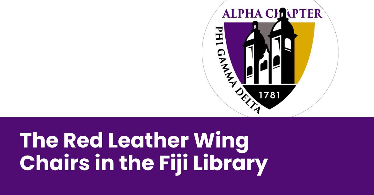 The Red Leather Wing Chairs in the Fiji Library